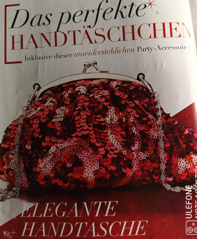 AVON Rote Pailletten-Handtasche